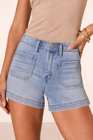 High-Waist Denim Shorts