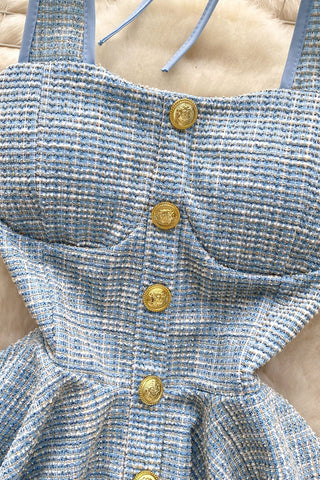 Button-Front Peplum Tank Top