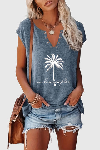 Dragonfly Graphic V-Neck T-Shirt