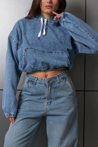 Cropped Hooded Sweatshirt