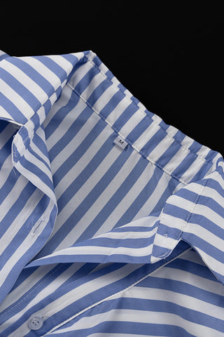 Asymmetrical Ruffle Belted Shirt Dress