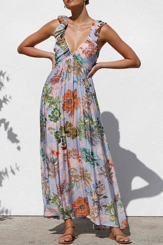 Sleeveless V-Neck Maxi Dress