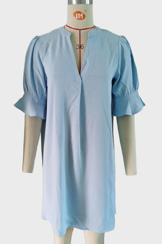 V-Neck Casual A-Line Dress