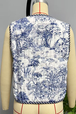 Patchwork Tie-Front Vest