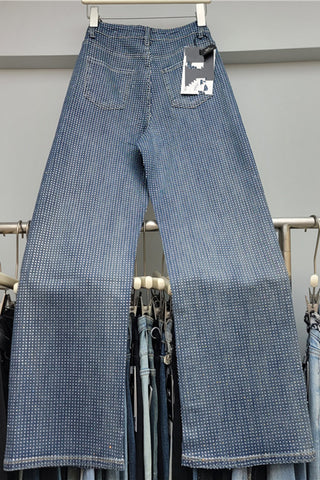 Rhinestone Straight-Leg Jeans