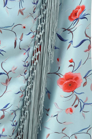 Fringe Hem Floral Asymmetric Dress