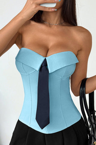 Chic Tie-Front Corset Top