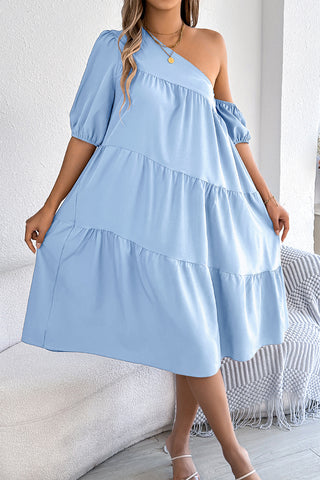 One-Shoulder Tiered Dress