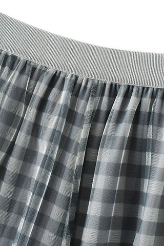 Checkered Midi Skirt