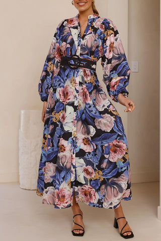 Floral Wrap Belt Dress