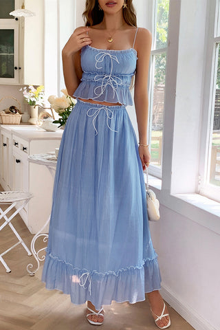 Elegant Two-Piece Casual Set with Bow Detail