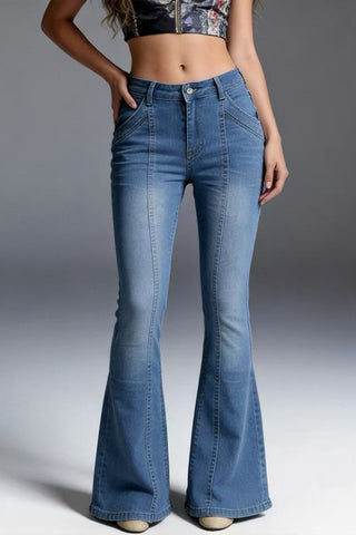 High Waist Flared Denim Jeans