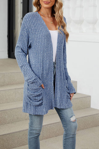 Open-Front Ribbed Cardigan