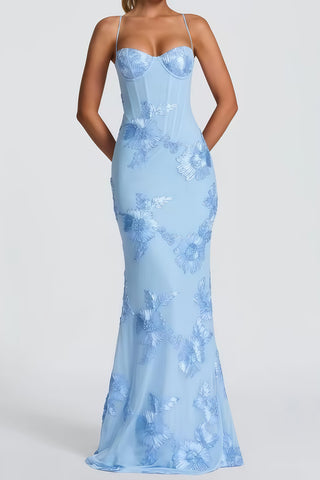 Floral Embellished Evening Gown