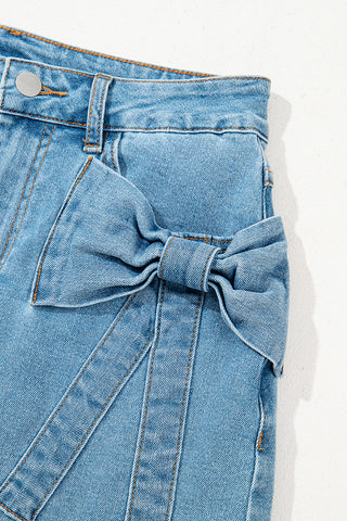 Trendy Pocket Detail Denim Skirt