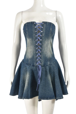 Corset Denim Mini Dress