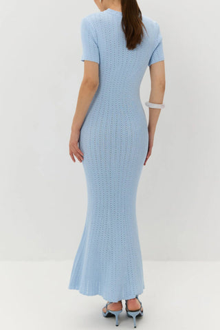 Tie-Front Ribbed Casual Dress