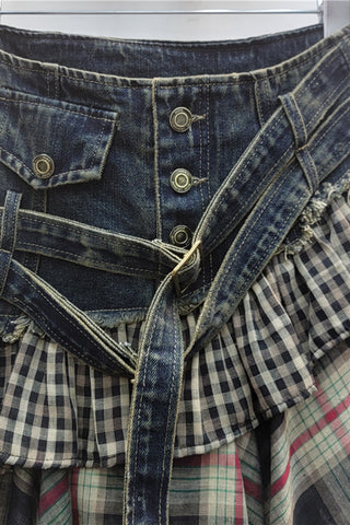 Layered Button-Front Mini Skirt