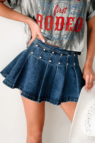 Studded A-Line Mini Skirt