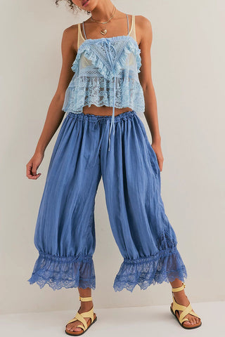 Lace-Trimmed Ruffle Camisole