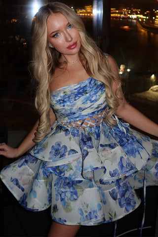 Floral Ruffled Casual Mini Dress