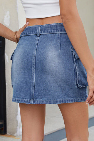 Stylish Denim Wrap Skirt