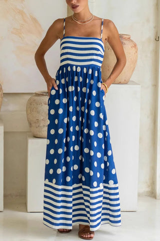 Striped and Polka Dot Maxi Dress