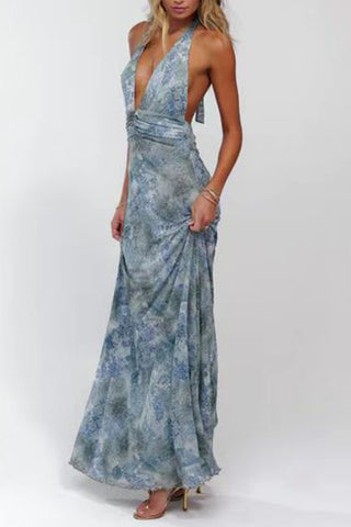 Halter Floral Maxi Dress