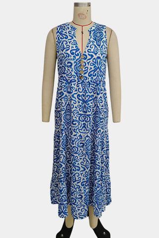 Sleeveless Bohemian Print Casual Dress