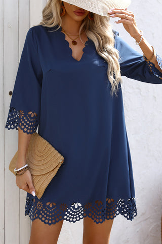 Scalloped Lace Casual Dress