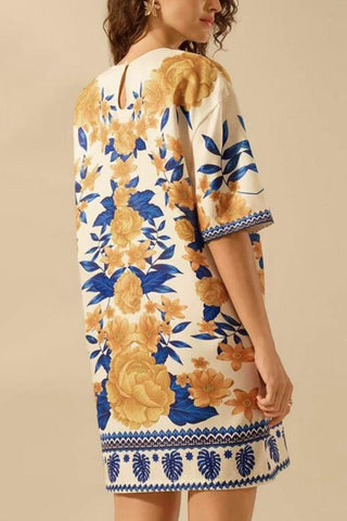 Floral Graphic Mini Dress