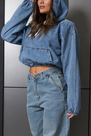 Cropped Hooded Sweatshirt
