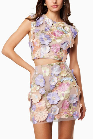 Floral Embroidered Casual Set