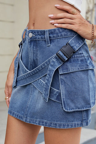 Stylish Denim Wrap Skirt