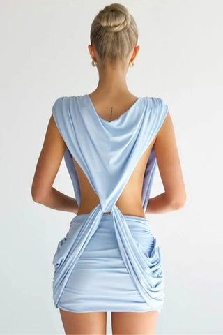 Elegant Draped Mini Dress