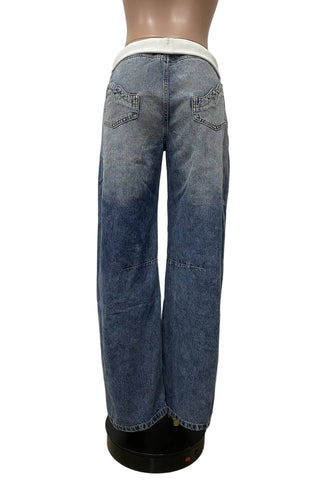 Relaxed Wide Leg Denim Jeans