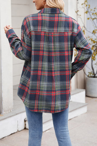 Button-Front Plaid Shirt