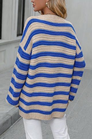 Striped Knit Pullover Sweater