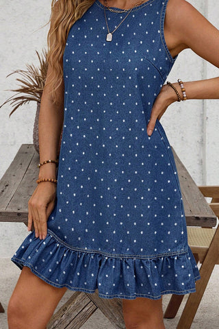 Polka Dot Denim Dress