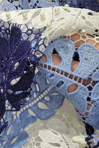 Lace-Panel Straight Jeans