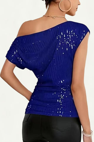 One-Shoulder Sequin Tank Top