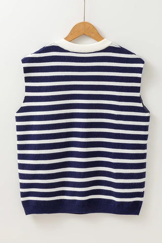 Striped Bow Detail Sweater Vest