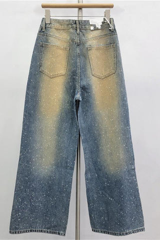 Wide-Leg Denim Jeans with Subtle Details