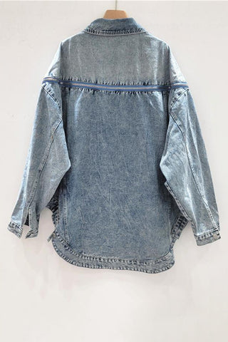 Button-Front Jacket with Side Zip Detail