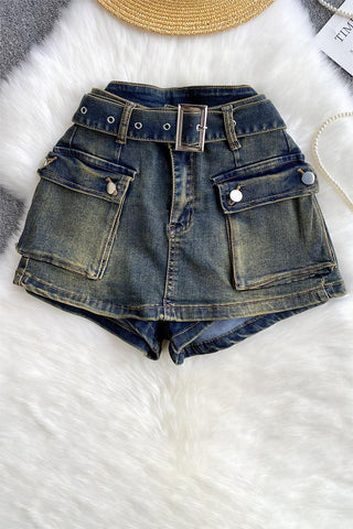 Belted Utility Casual Shorts
