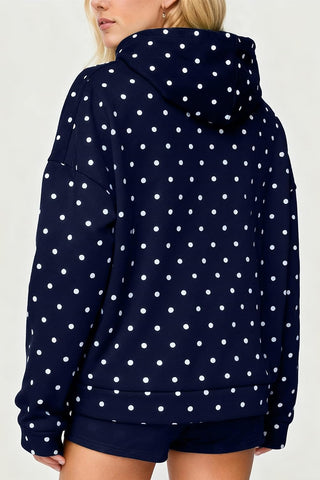 Polka Dot Hooded Sweatshirt