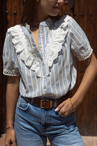 Striped Ruffle Blouse