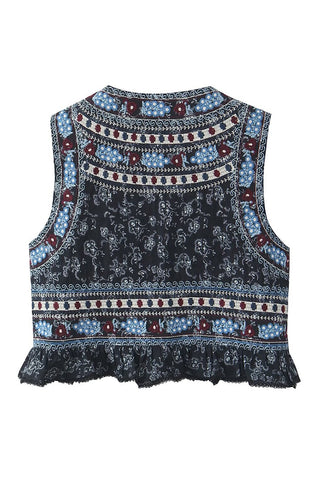 Patterned Cropped Tank Top