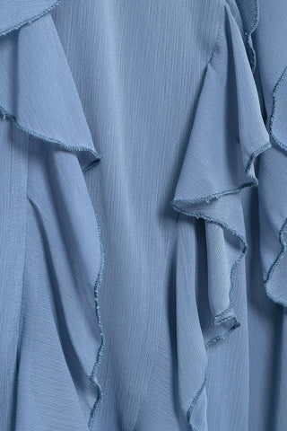 Ruffle-Front Blouse with Flowing Detail