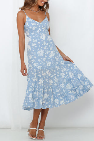 Floral Midi Sundress with Spaghetti Straps